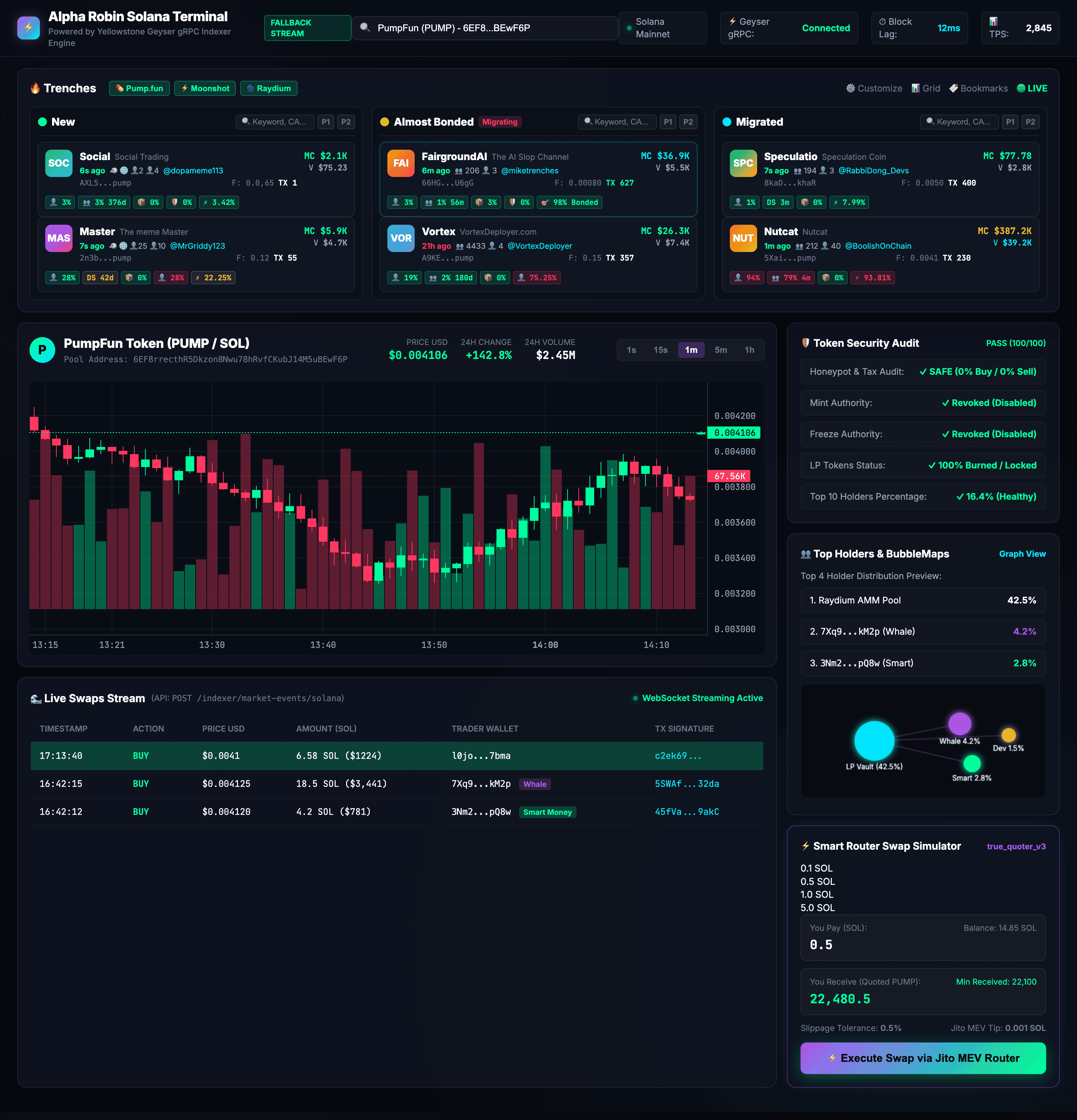 Solana Blockchain & Market Indexer Engine